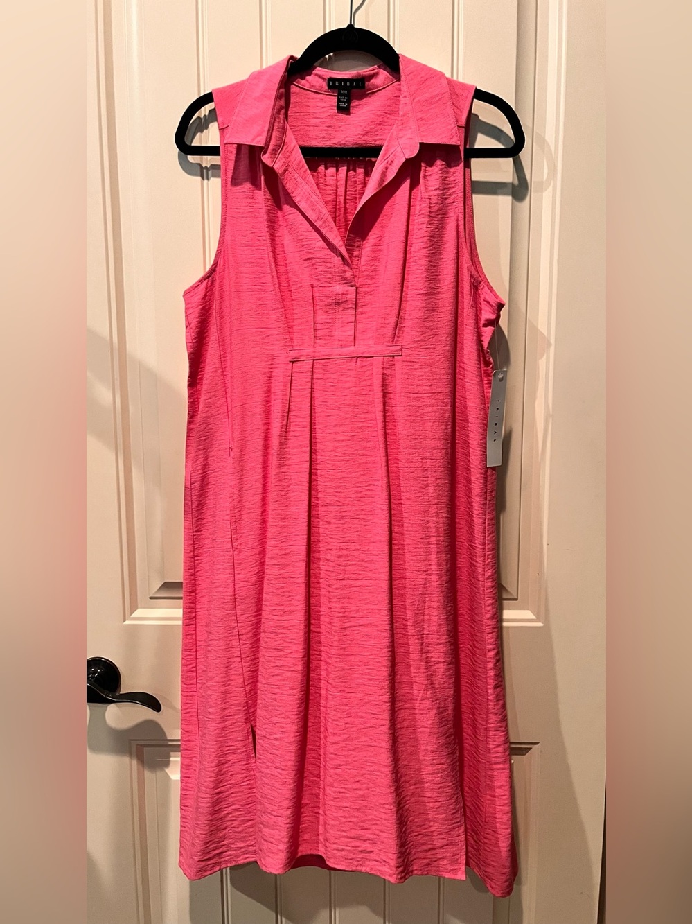 NWT Tribal Medium Sleeveless Collared Shift Dress Pink Summer Staple LW Cruise